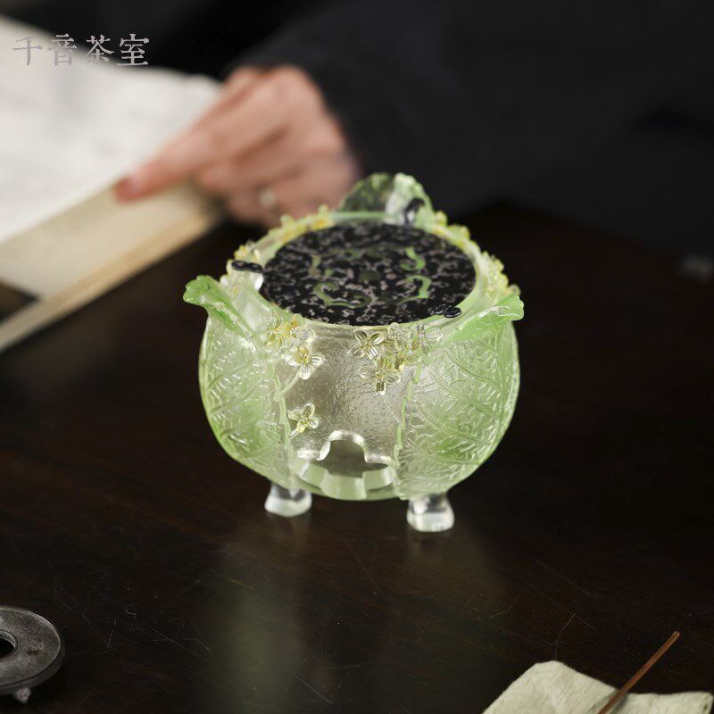 【心缘堂 琉璃温茶炉 】手工琉璃围炉煮茶壶温茶炉煮茶器小茶炉