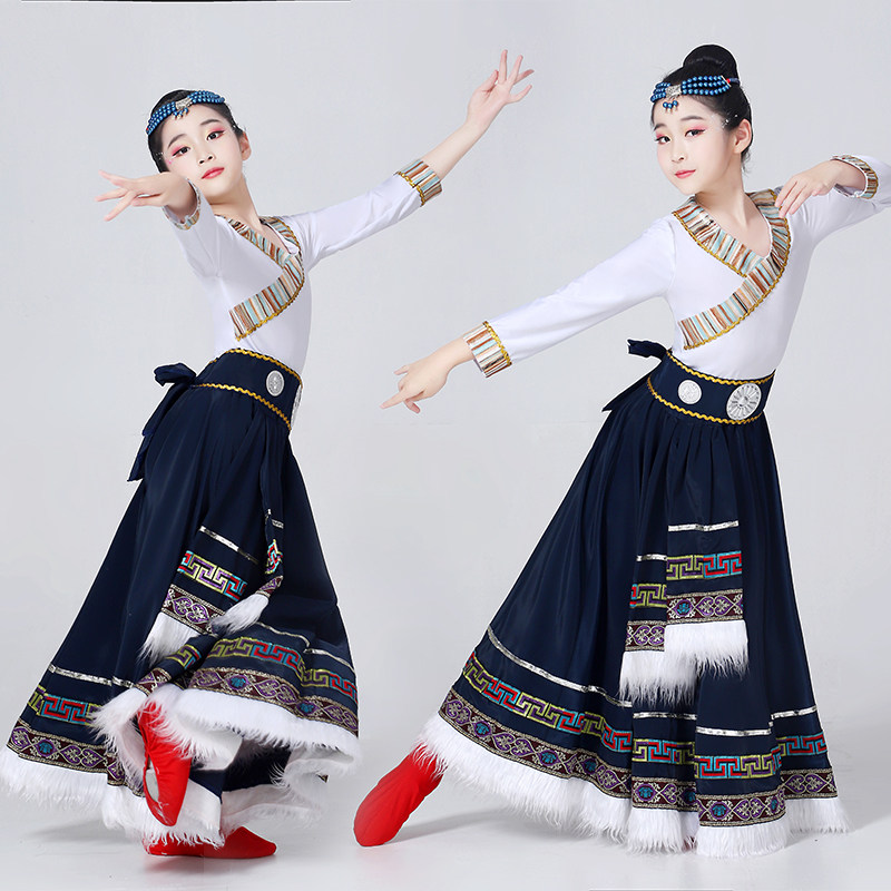 儿童藏族服装六一节舞台装女童少数民族幼童表演服文艺课堂大摆裙,童装/婴儿装/亲子装,儿童演出服,淘宝优惠券,粉丝福利购,淘宝优惠卷