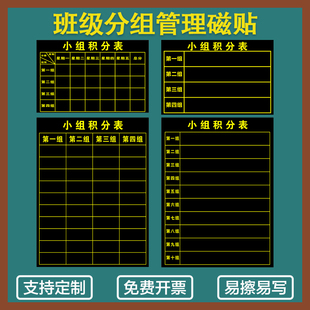 磁性小组积分表黑板贴班级评分表评比栏小组竞赛比赛评分表学生激励积分表可擦写磁性黑板贴大号班级评比用品