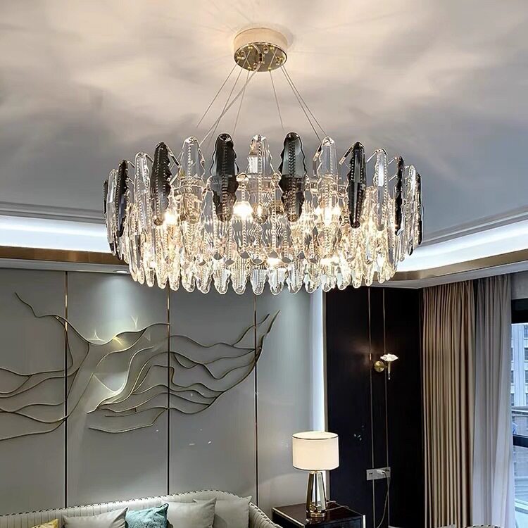 2023新款LED水晶吊灯后现代大气客厅餐厅卧室样板房灯个性创意灯