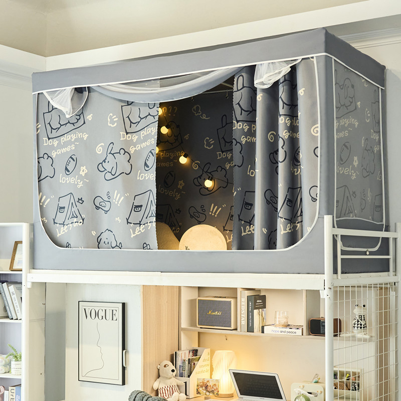 五层超强遮光大学生宿舍床帘蚊帐一体式寝室单人上铺下铺通用床幔