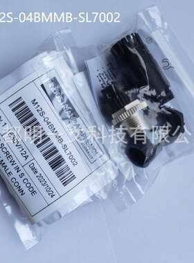 M12S-04BMMB-SL7002全新安费诺M12插头, 4芯, 电缆安装, 螺钉端接