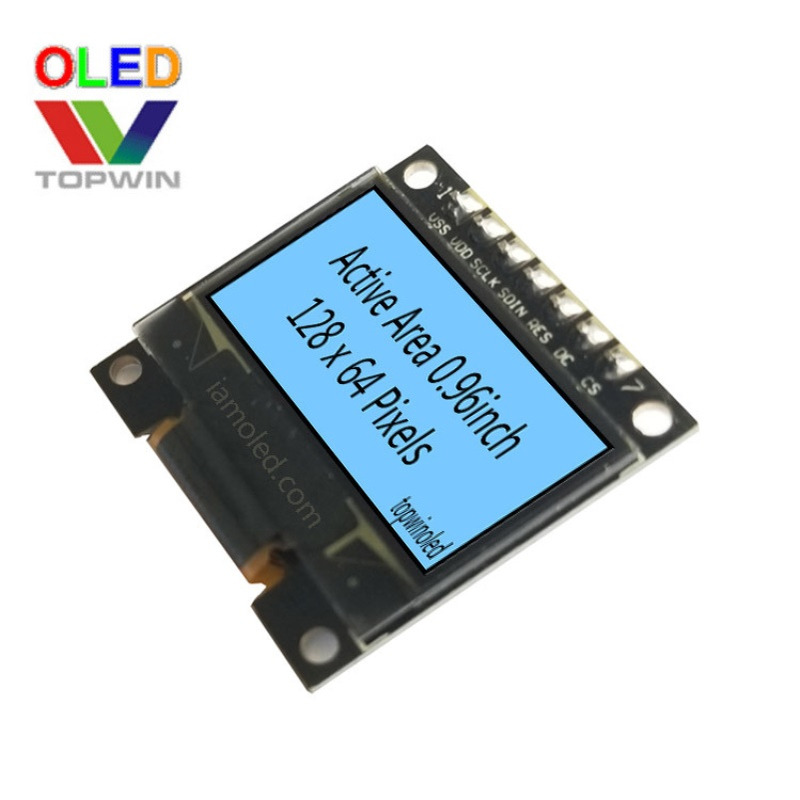 0.96英寸oled蓝色模块7针TW128640960AB模组带排针蓝光3/4SPI+IIC