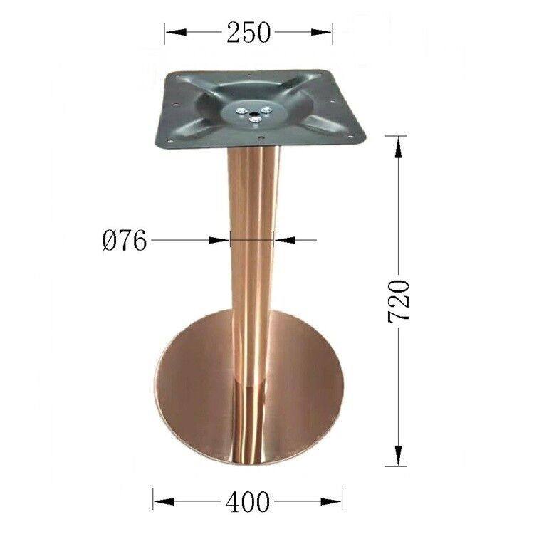 轻奢钛金玫瑰金餐树枱脚铁艺金属圆形底座桌脚不锈钢桌腿支架
