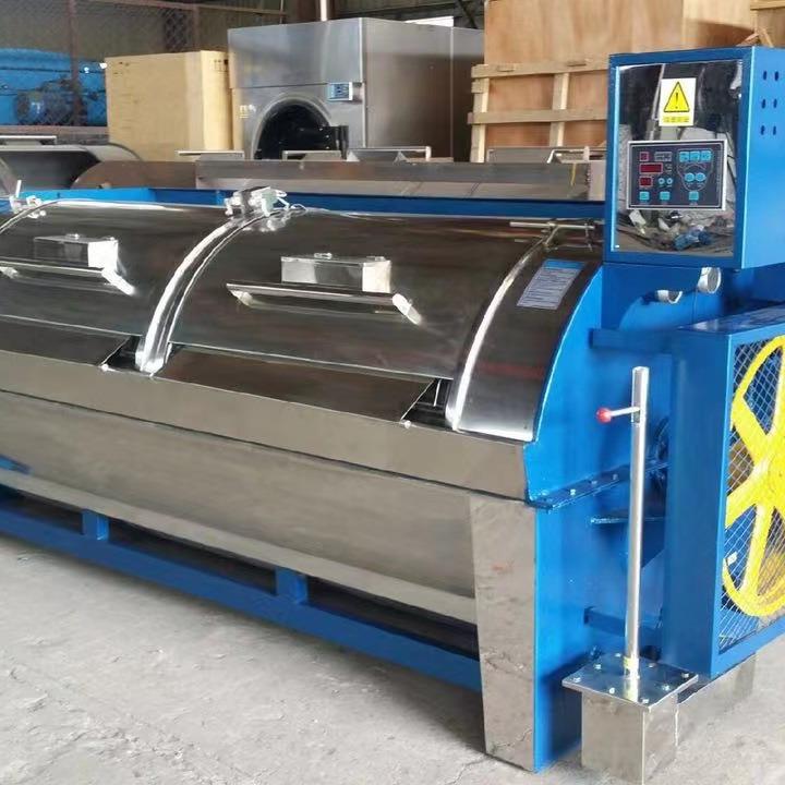 卧式滤布清洗机400kg工业洗衣机全自动布草水洗机商用洗涤厂设备