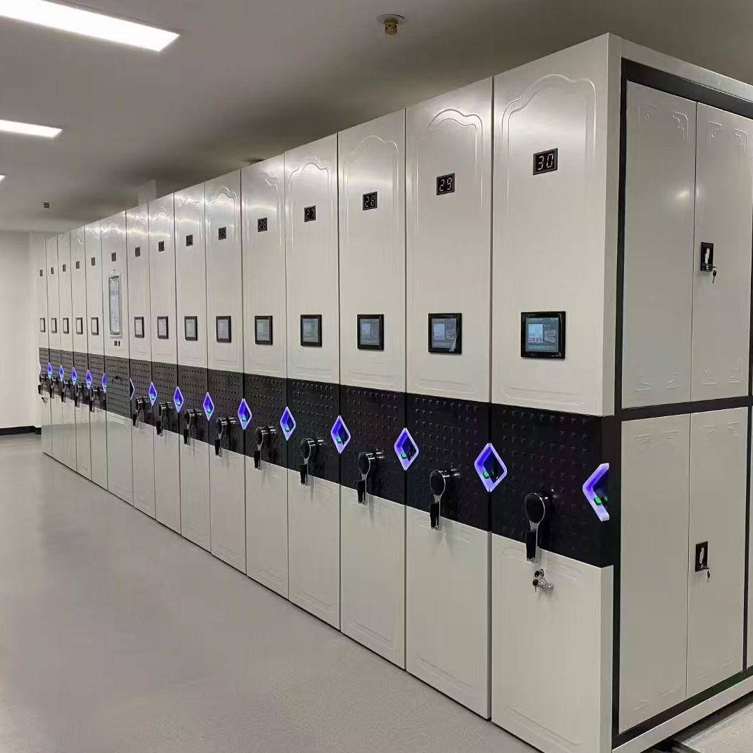 手摇移动档案柜密集架钢制档案室电动智能密集柜防火