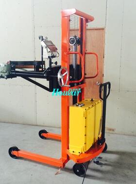 半电动防爆油桶车PDS500-15BH-EX勾抱式电升手动倒气动倒料搬运车