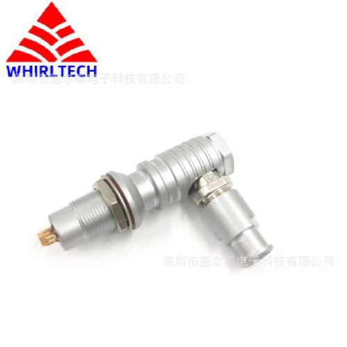 FHG弯式推拉自锁航空插头兼容LEMO雷莫欧度0B 1B 2B 90°弯头