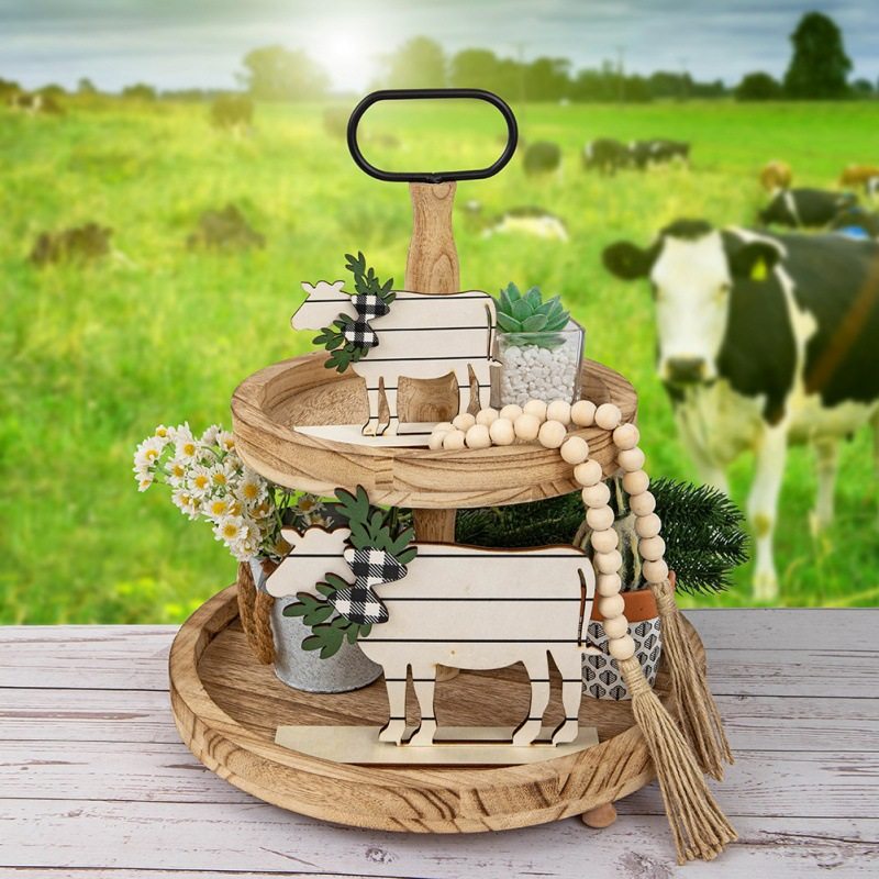 新款农庄系列 高原牛款分层托盘装饰品 家居木制工艺品摆件,居家日用,其它,淘宝优惠券,粉丝福利购,淘宝优惠卷