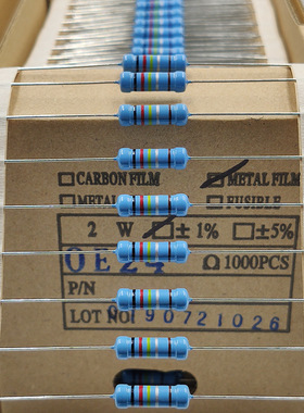 MF 2W金属膜编带电阻 ±1% 0.1Ω 0.91Ω 精密五色环电阻环保现货