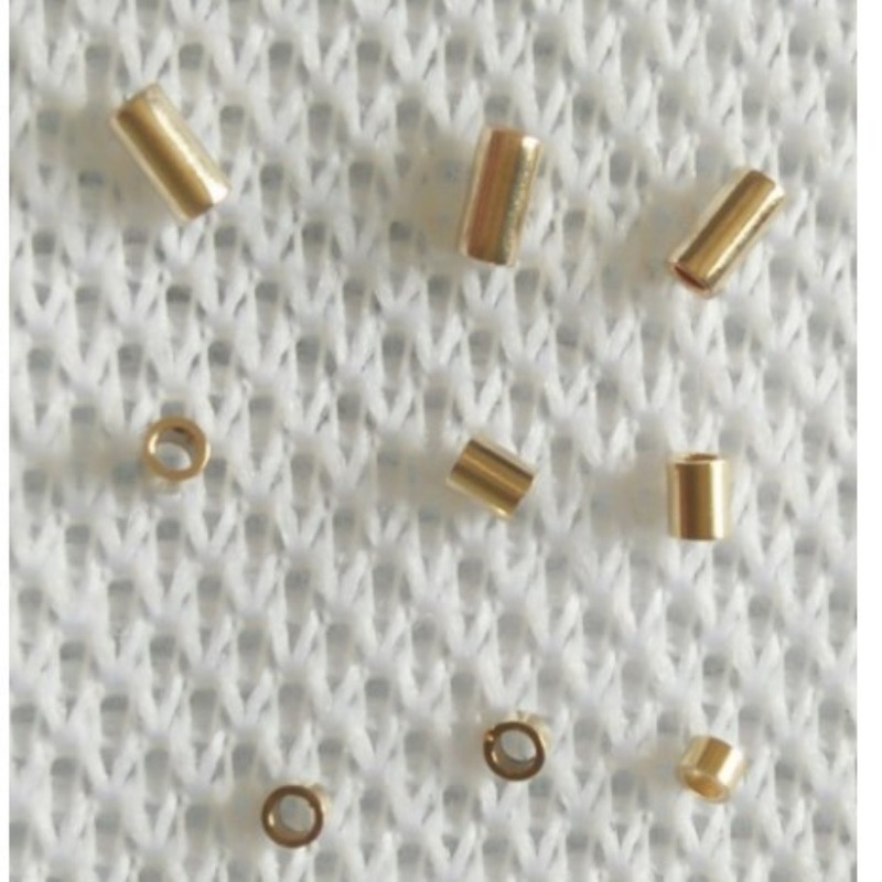 14k包金保色1.5mm1000个配件定位管固定夹扁收尾扣定位隔珠g36