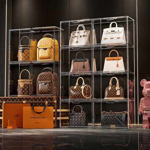 包包收纳盒透明磁吸公仔模型手办展示架防尘奢侈品aj球鞋盒展示柜