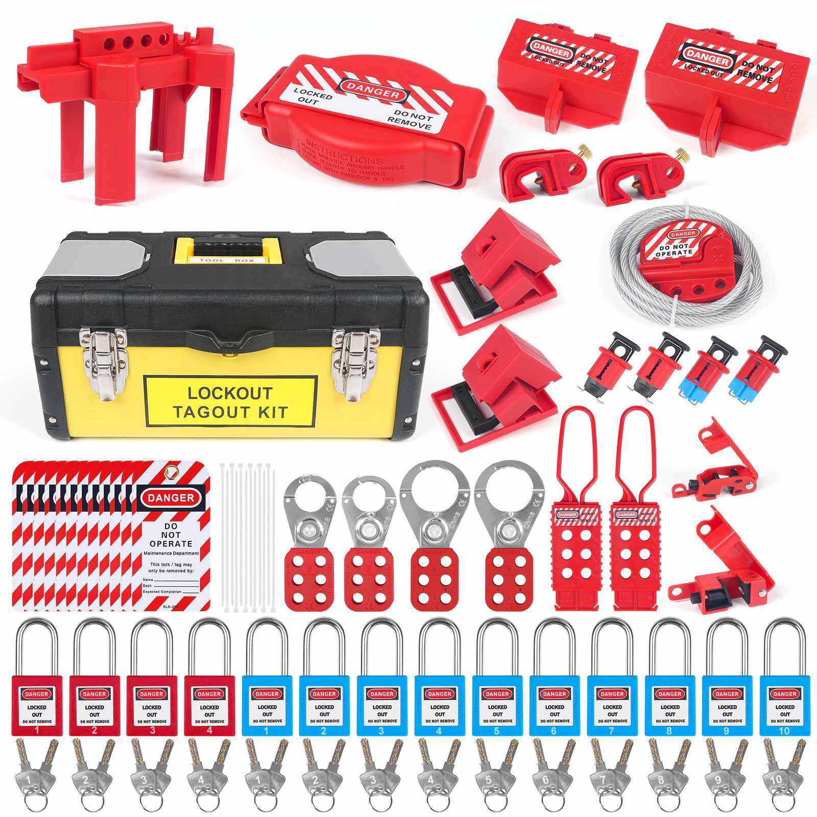 泰戈仕塑铁手提便携式安全锁具箱工具锁具管理站挂牌上锁锁具组合