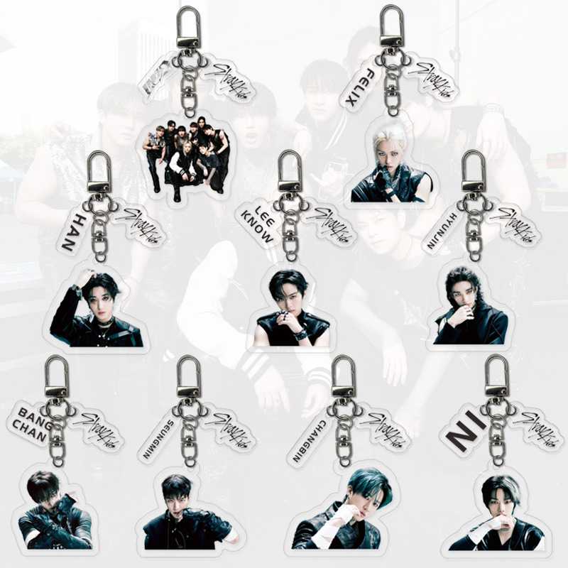 新款STRAYKIDS新专辑乐-STAR亚克力挂件钥匙扣三件套方灿包包挂件