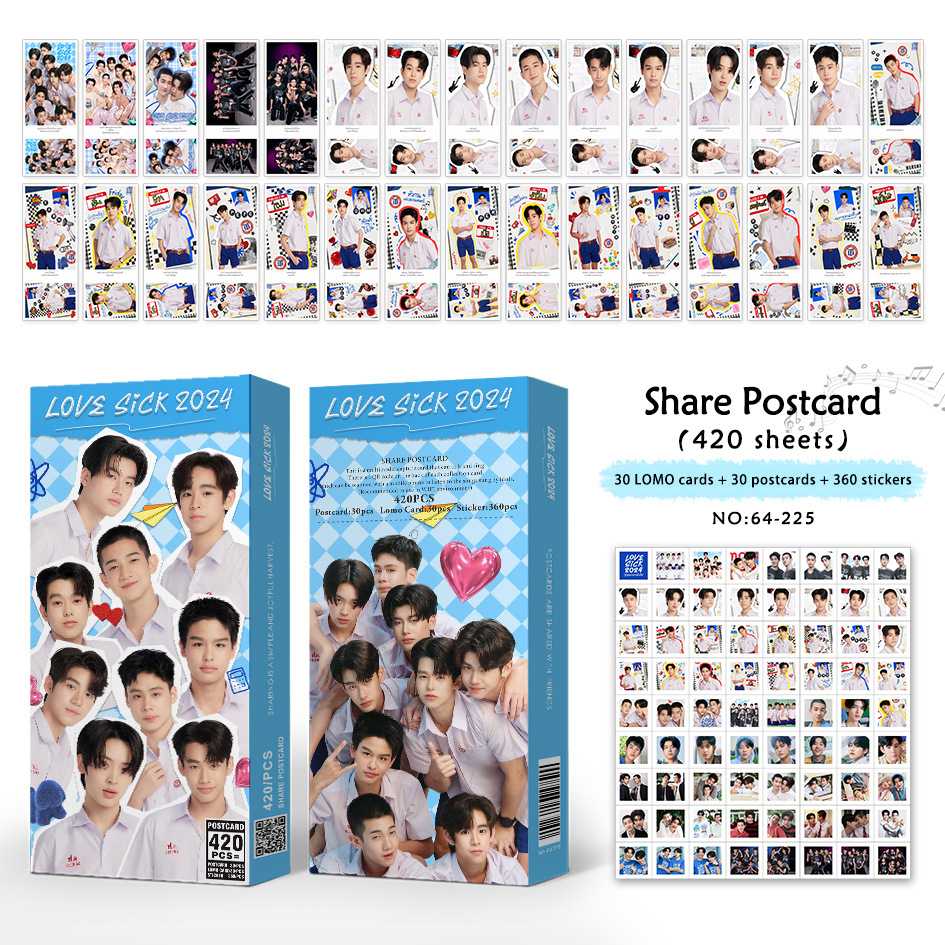 现货泰剧为爱所困Love Sick2024小贴纸节庆卡420张有声分享明信片