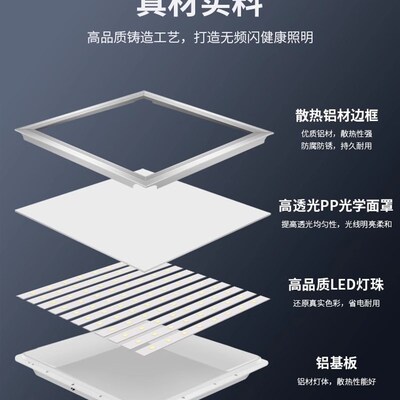 T8led格栅灯300x1200T5嵌入式600*600明P装灯盘 平板灯办公室吊顶