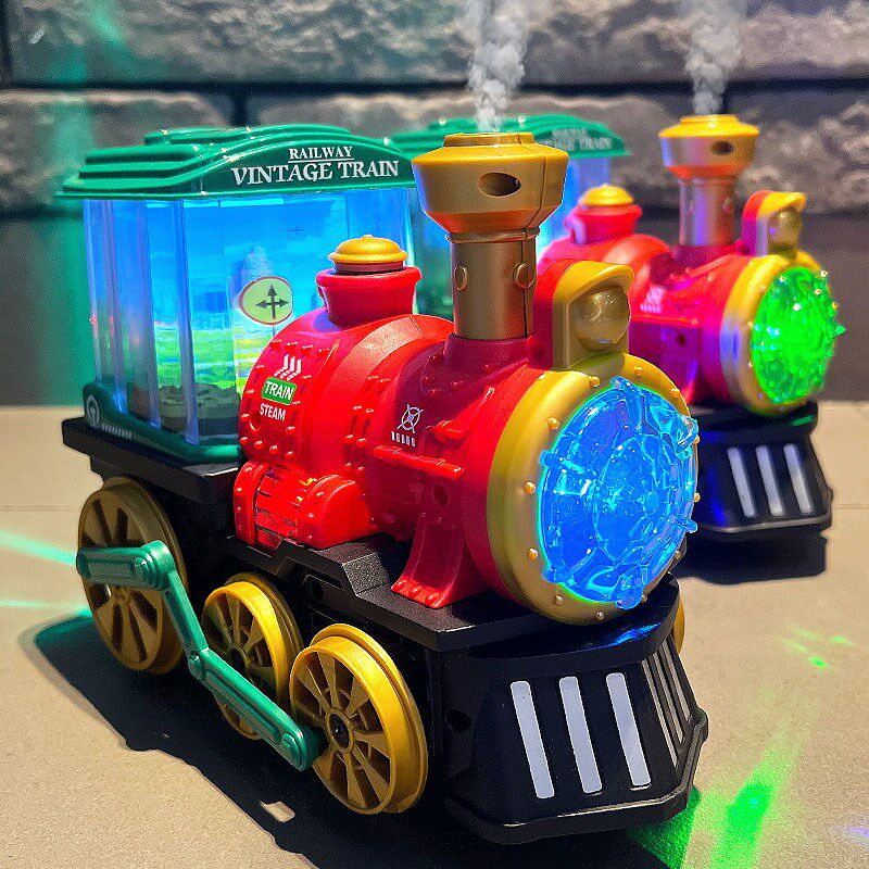 婴儿玩具电动喷雾小火车p汽车儿童0一1岁2-3男孩4女孩5宝宝6小孩