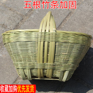 竹篮子手提篮竹编家用菜篮子手工编织拜神拜N佛用水果竹篓子馍馍