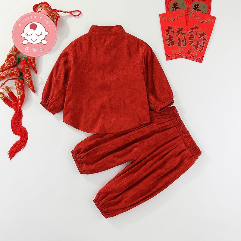 汉服秋季新款国风男宝宝一周岁礼服D套装春秋男童唐装婴儿百天衣