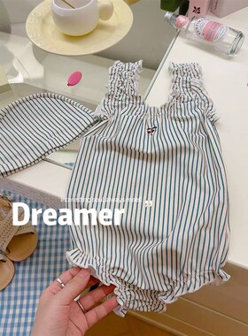 佑琦恩女宝甜美条纹樱桃比基尼连身泳衣2025夏季TEY新款K51Z25628