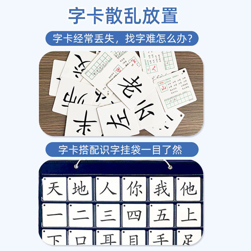 识字卡片挂袋认字卡挂袋收纳整理放生字Q卡透明挂墙收纳袋