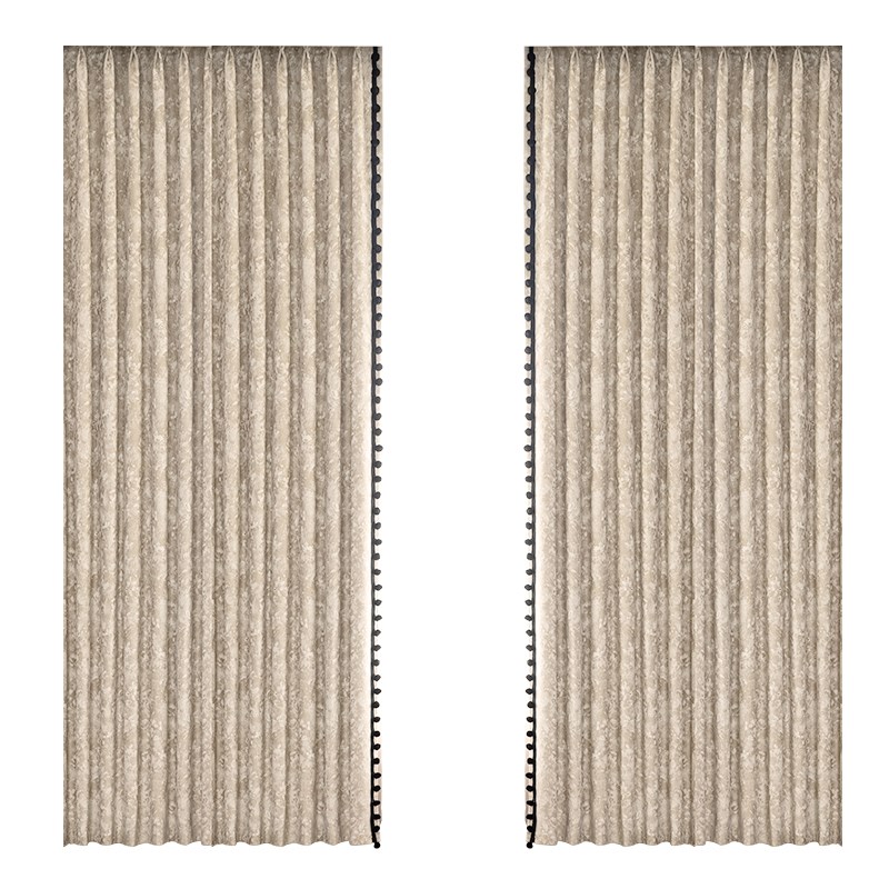 新款雪尼尔提花i布料窗帘成品全遮光法式浪漫田园客厅卧室加高超