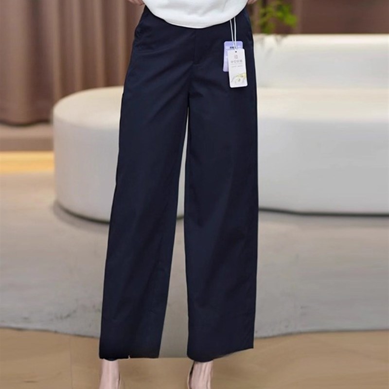 百搭超好看高级h直筒西装裤女夏薄款2025新款高腰显九分阔腿裤子
