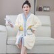 2024新款 洗澡E保暖防寒浴袍珊瑚绒可外穿睡袍女 v领加绒睡衣女冬季