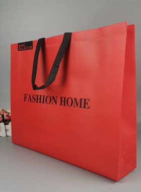 定做高档服装店手提袋无纺布环保袋衣服袋子大号黑色购V物袋印log