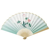 8寸扇子折扇中国风古风双面绢布18方彩印男R女汉服折叠扇舞蹈扇