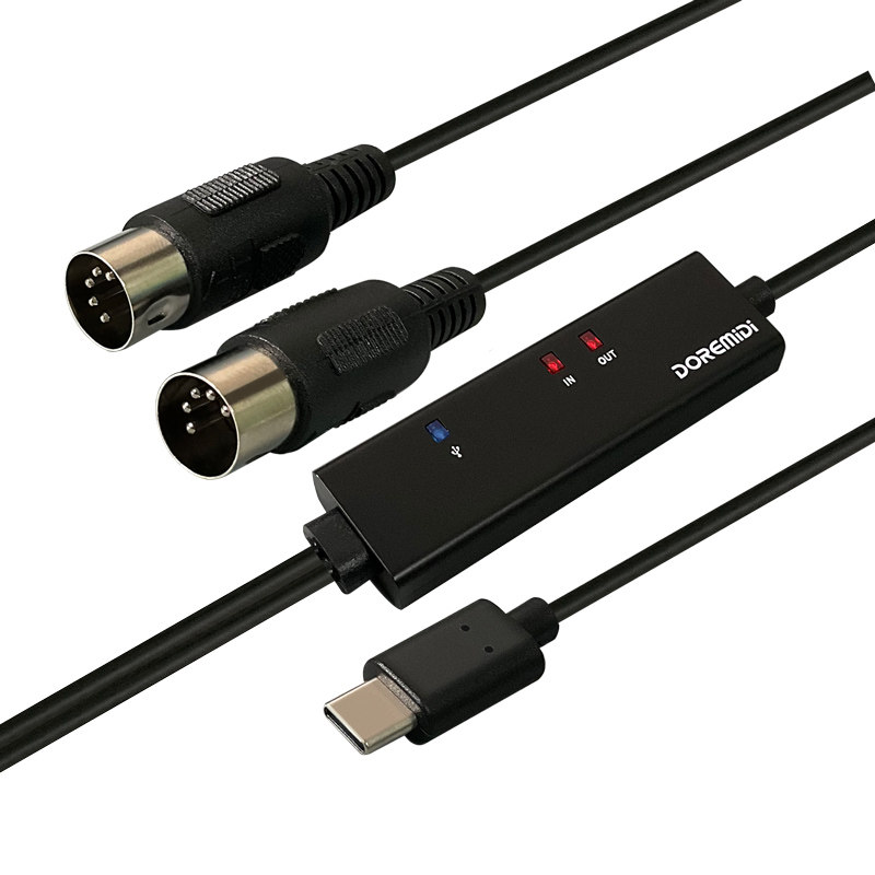 五针 midi线转usb otypec适用ipad连接乐器罗兰架子鼓电子鼓td11k