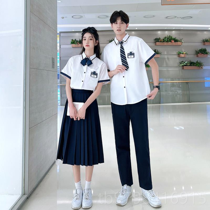 正品风衬夏季毕业照班服初中生jk中制服套装学院衫女裙高生舞台演图片