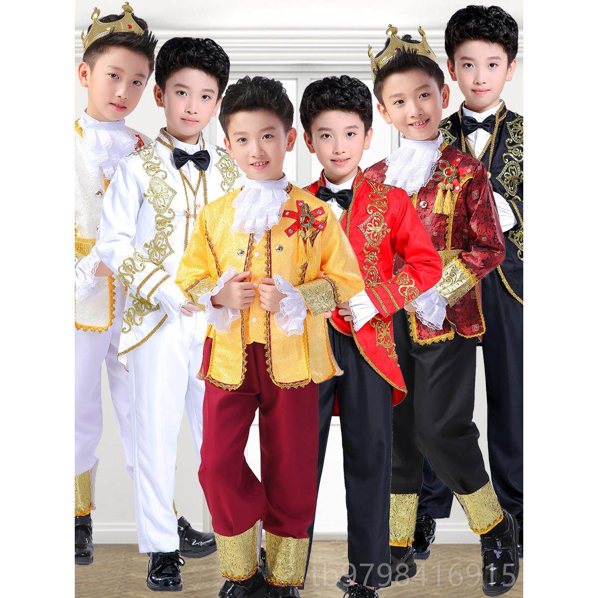 正品儿童台国王王子公爵大臣表服装男孩欧洲宫廷时童话舞演戏服尚