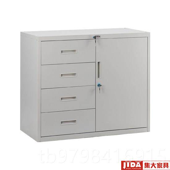 正品上海铁柜办公文件锁柜钢储物柜A4抽制屉柜加厚带工具抽斗桌皮