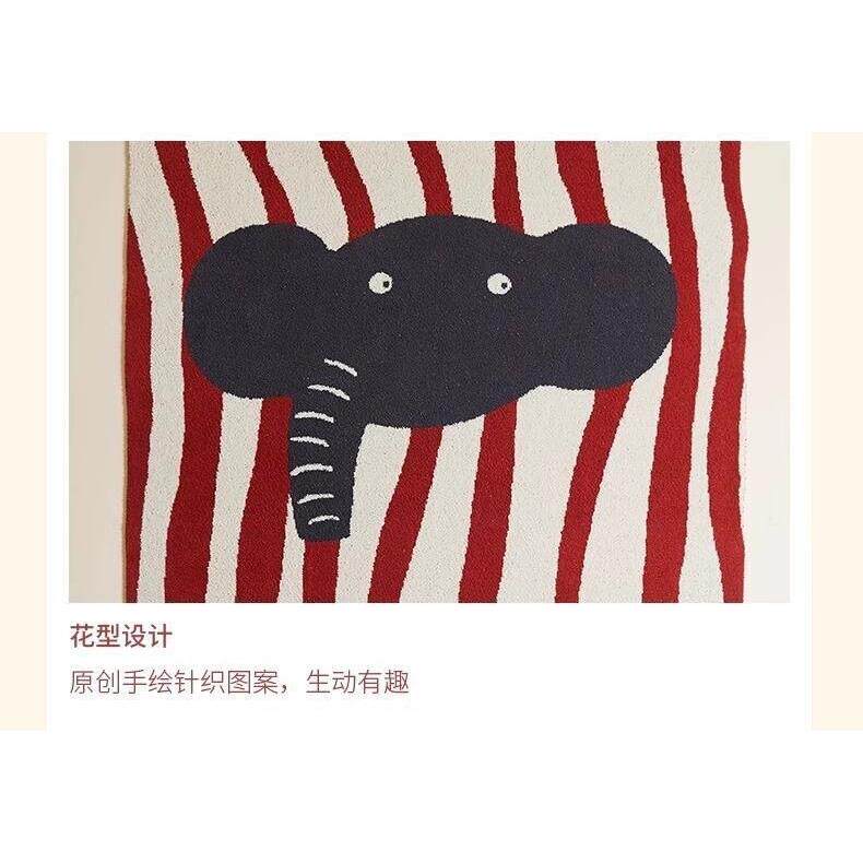 半边绒毛毯小毯子办公室午睡毯沙发毯所象披靡高级感ins大象盖毯