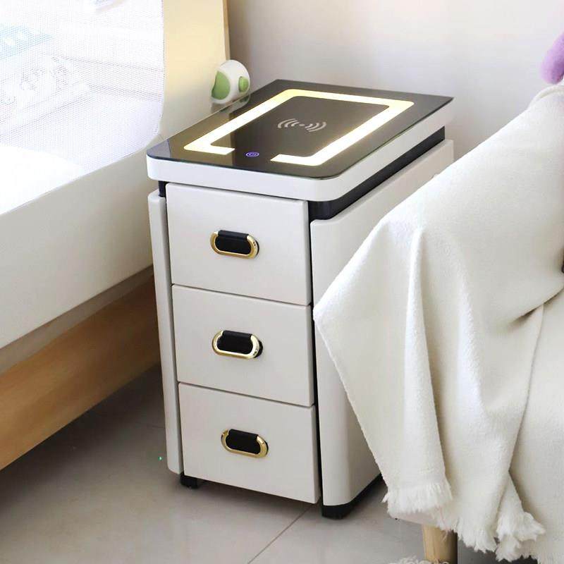 家用智能床头柜小户型创意轻奢实木迷你窄床边柜简约现代2023新款,住宅家具,智能床头柜,淘宝优惠券,粉丝福利购,淘宝优惠卷