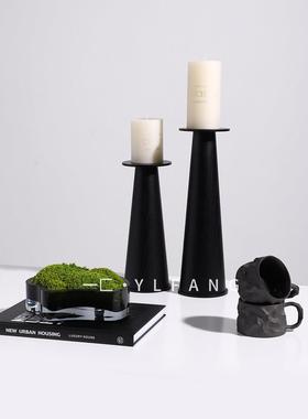 一匚 现代轻奢金属几何烛台相框烛台 样板间售楼部酒店办公室摆件