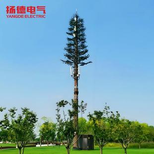 供应5g通信塔钢桩独管塔35米通讯塔通信塔瞭望塔架仿真仿生树塔
