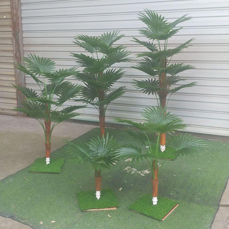 棕榈树棕树彷真扇葵树蒲葵树叶绿植假树植物盆栽造景装饰塑料摆件