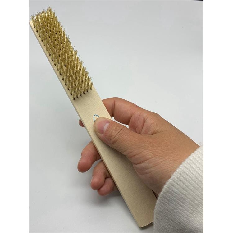 纯铜丝刷除锈清洁打磨文玩木柄铜丝刷子工业抛光铜丝板刷纯铜刷子