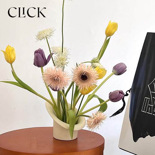 Click展口插花器皿剑山固定新中式陶瓷艺术摆件展厅商用家居装饰