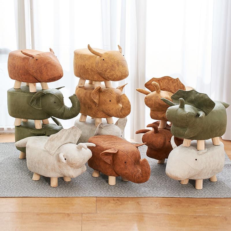 北欧小凳子家用科技布动物椅子卡通小板凳客厅墩子坐网红小矮凳子