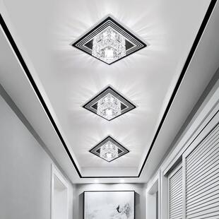 现代简约走廊水晶灯走廊灯嵌入式方形led入户玄关门厅楼道阳台灯