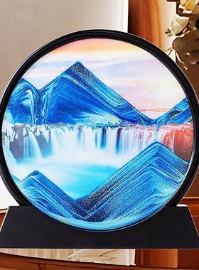 双面流沙画沙漏摆件大号家居办公室客厅酒柜创意解压翻转轻奢礼物