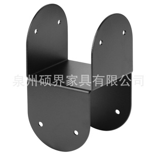 黑帽领带托架,标杆底座钢锚杆连接器重型钢安装托架支持杆木甲板