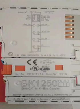 倍福 连接 E-bus 与 K-bus 端子模块的“紧凑型”耦合器 BK1250原