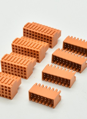 端子厂家3.5无耳/有耳双排黄色插拔式接线端子