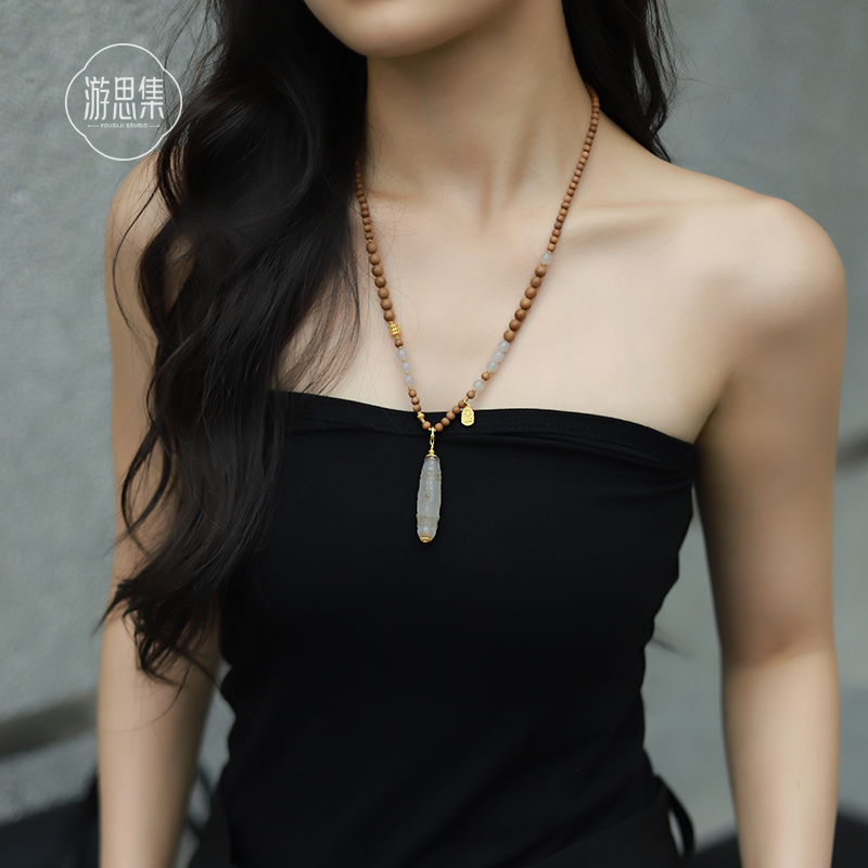 藏式玛瑙龙纹天然天珠吊坠