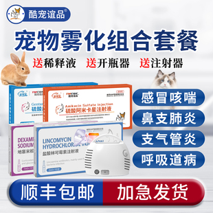 兔子雾化药小兔感冒治疗猫狗肺炎咳喘雾化药打喷嚏鼻涕呼吸道套餐