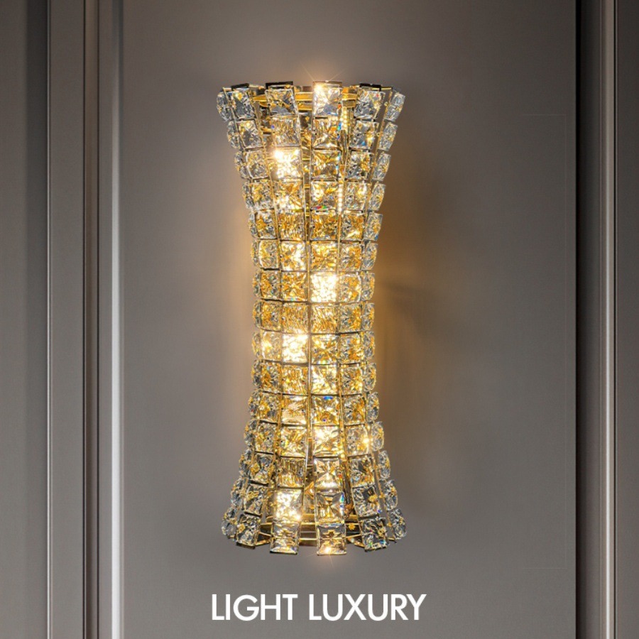 轻奢水晶小蛮腰壁灯室内高级感设计师款楼梯墙灯酒店客房卧室壁灯